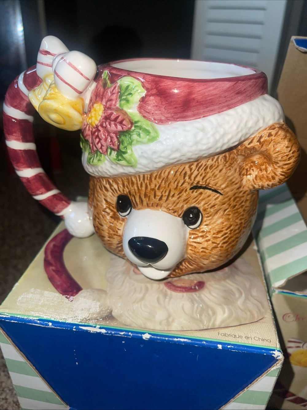 Holiday Bear Ceramic Mug - Red